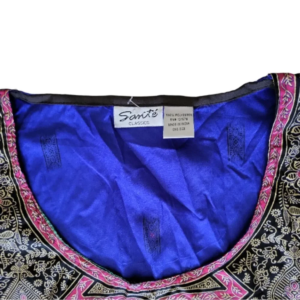 SANTÈ CLASSICS Blue/Green Kaftan‎ Beach Swimsuit Cover-up OS